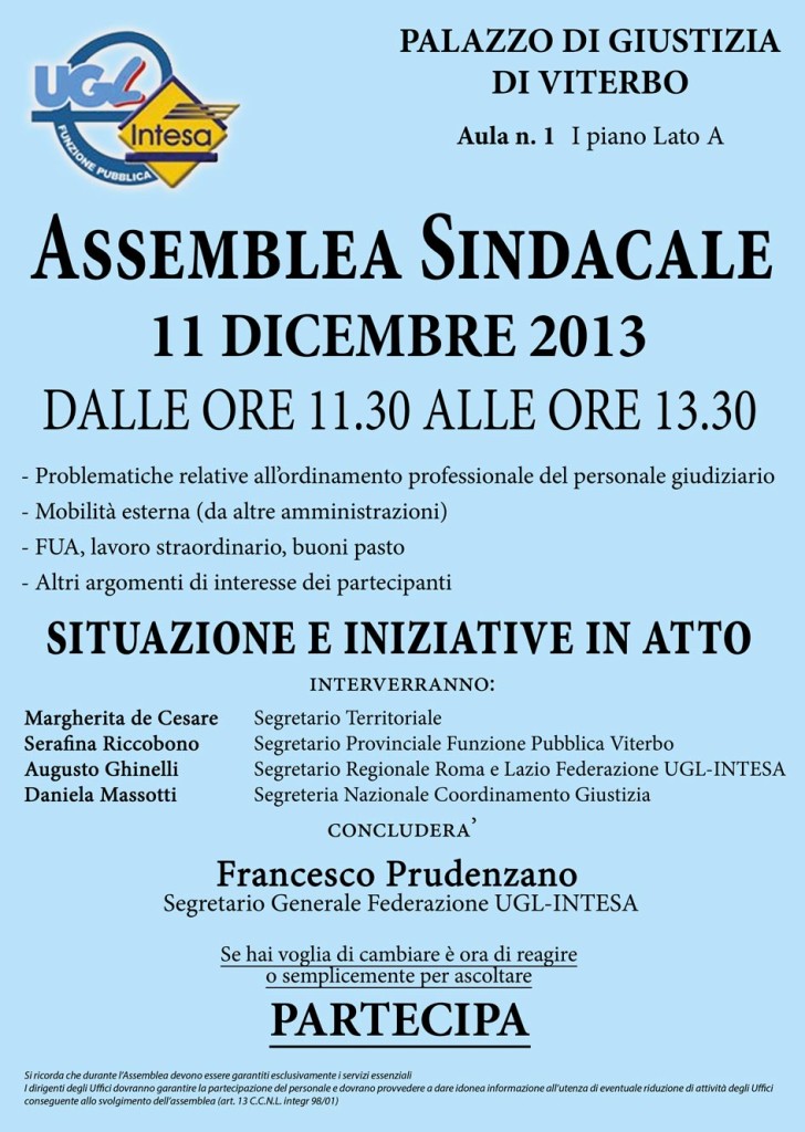 VITERBO – 11 dicembre 2013 – assemblea sindacale